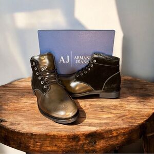 Suede patent leather boots - Armani Jeans